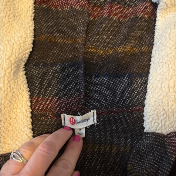 Olsenboye Striped Cardigan - Black, Brown, Red - Picture 3 of 3